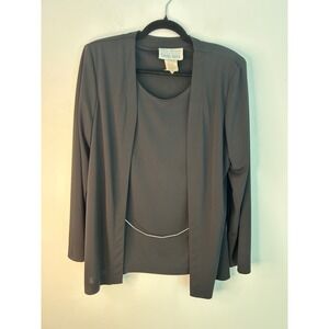 Lois Snyder Dani Max Black 2 Piece Jacket and Shell Top Set
Womens Size 12